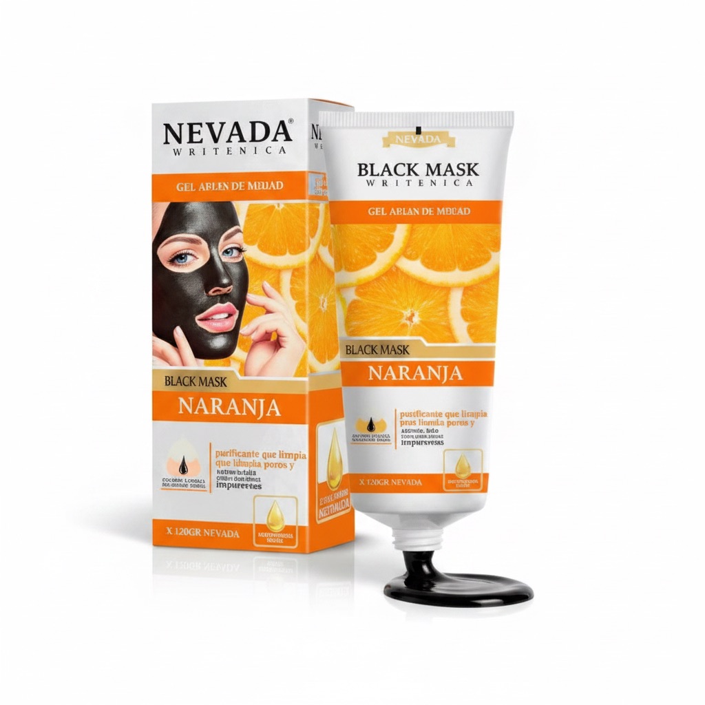Mascarilla Negra Naranja